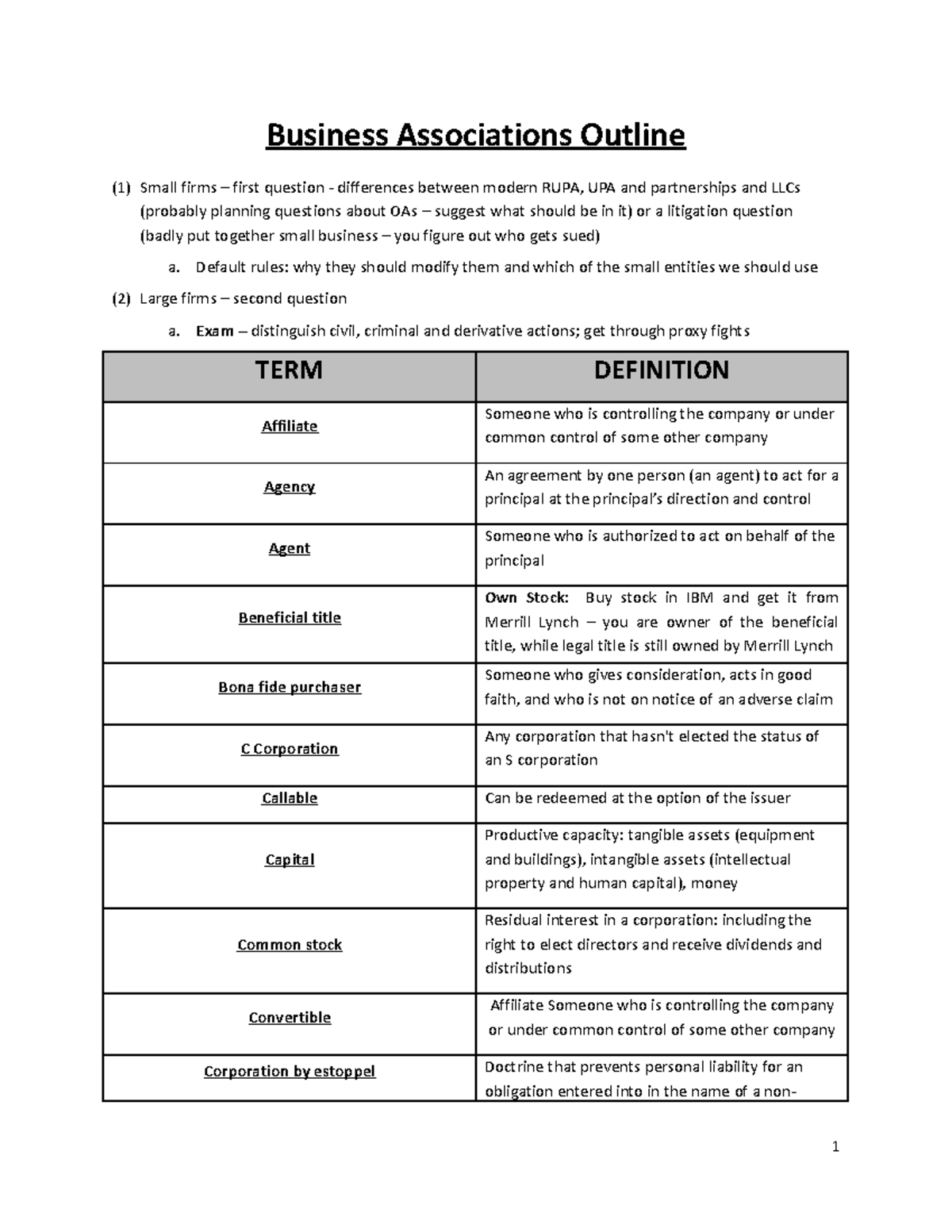 58179702 Business Associations Outline Danoff - Business Associations ...