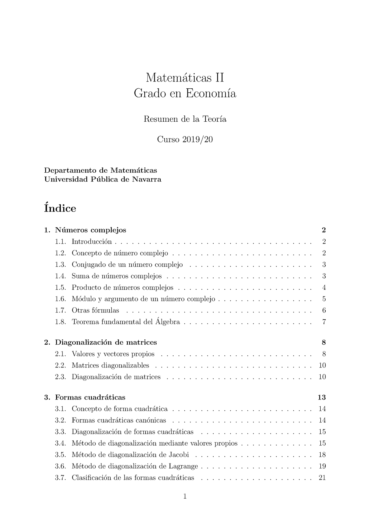 TeoríA - Matemá Ticas II - Matem ́aticas II Grado En Econom ́ıa ...