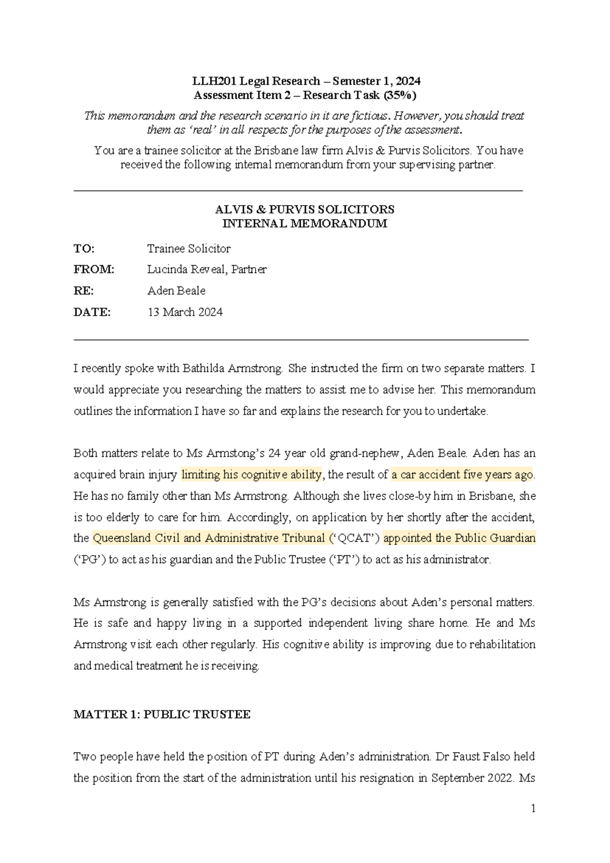 2024 Sem 1 - Assessment Item 2 - Research Task - Instructions - LLH201 ...