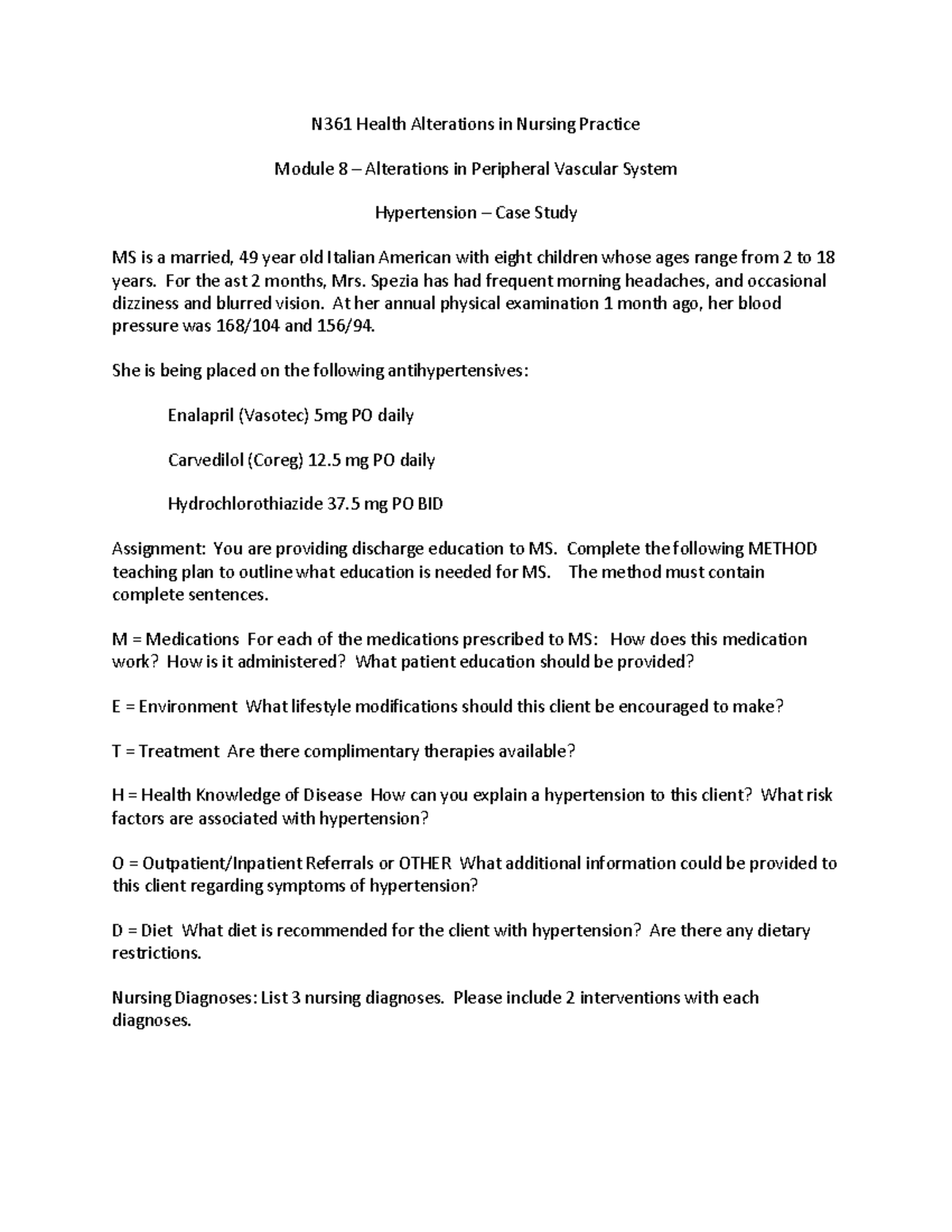 nursing case study on hypertension pdf