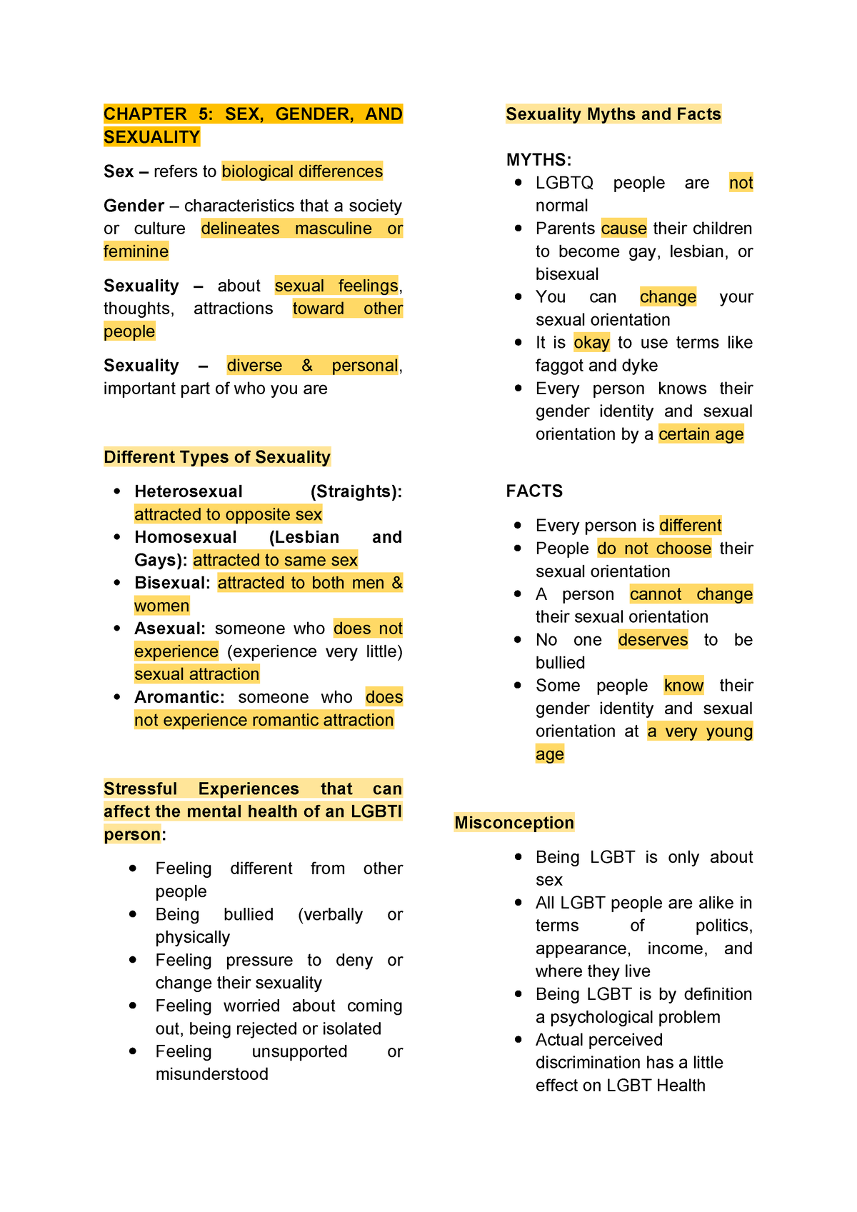 Gender Midterm Reviewer 124113 Chapter 5 Sex Gender And