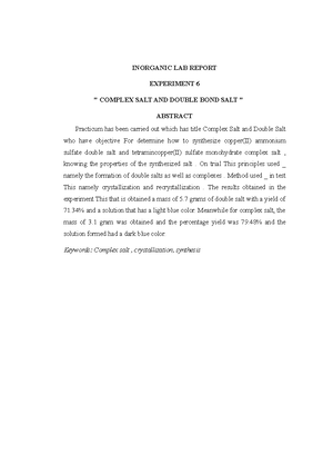 Solution Levels of Solid Substances in Various Solvents - INORGANIC LAB ...