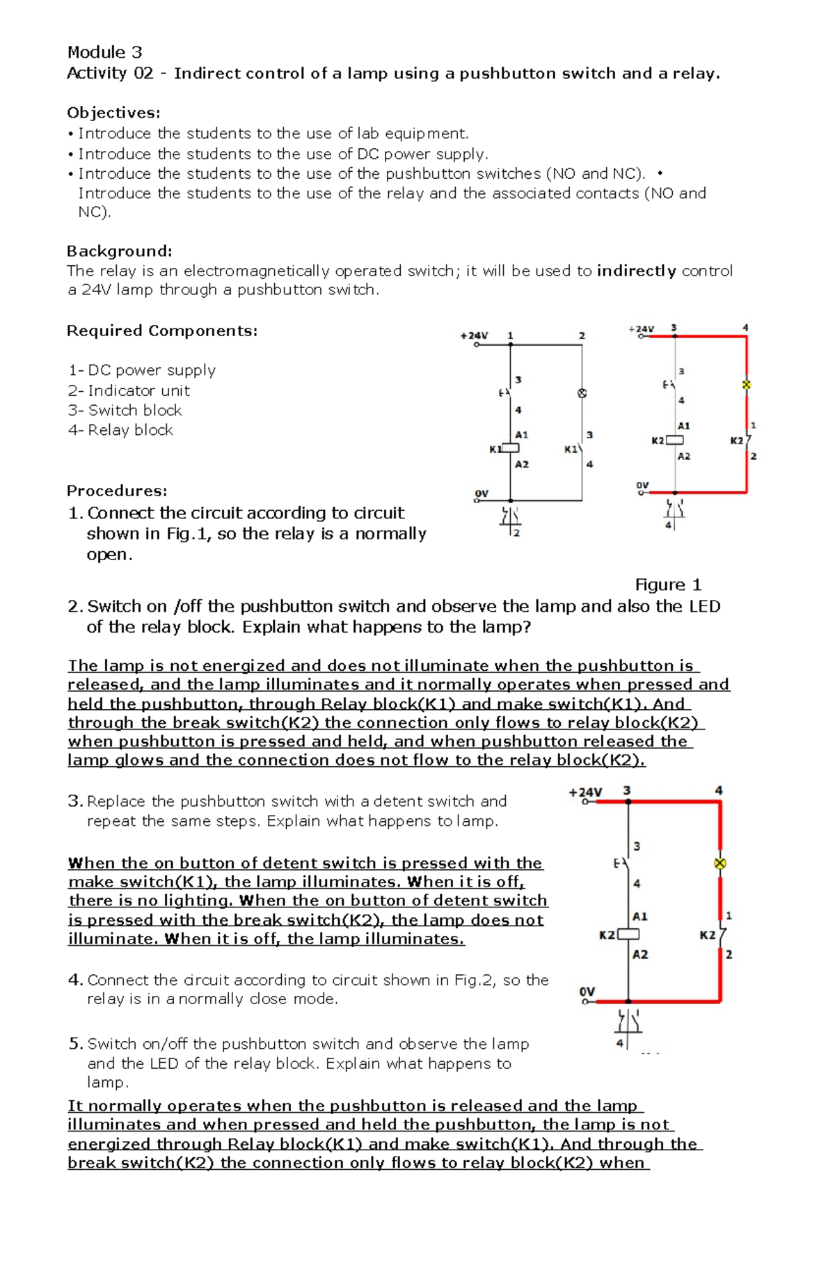 Pneumatics Activity 2 - Module 3 Activity 02 - Indirect control of a ...