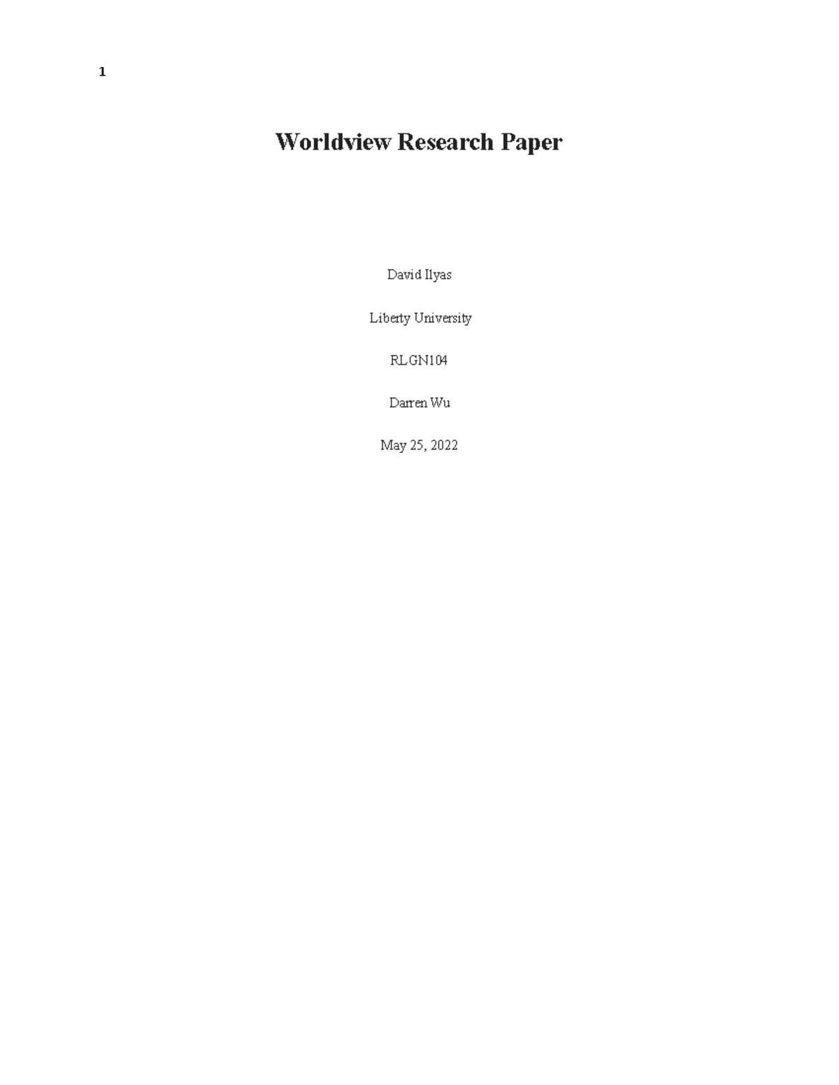 worldview research papers