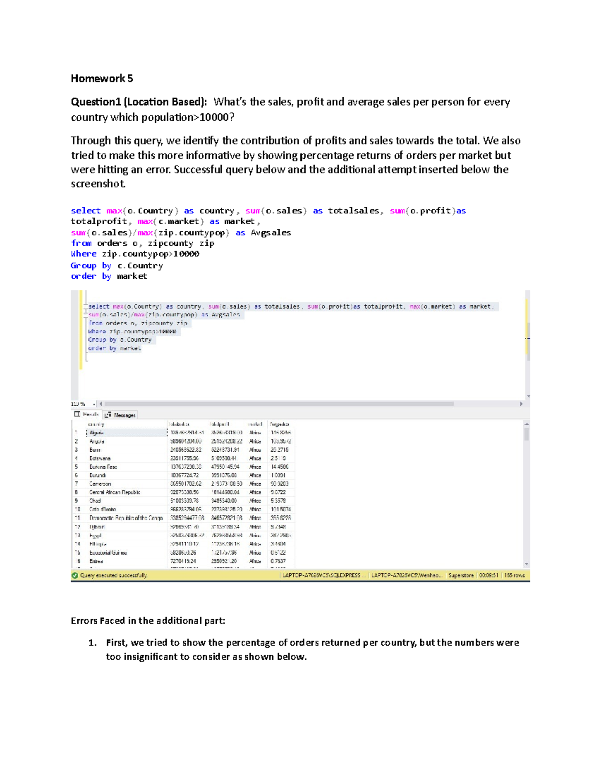 287 HW5 - 287 HW5 - Homework 5 Quesion1 (Locaion Based): What’s the ...