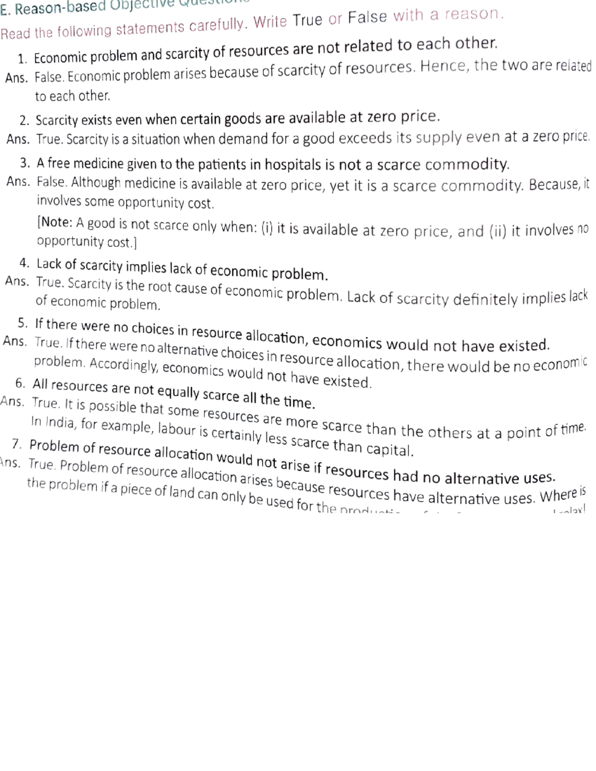 Reason based objective questions - Bachelor of Commerce - Studocu