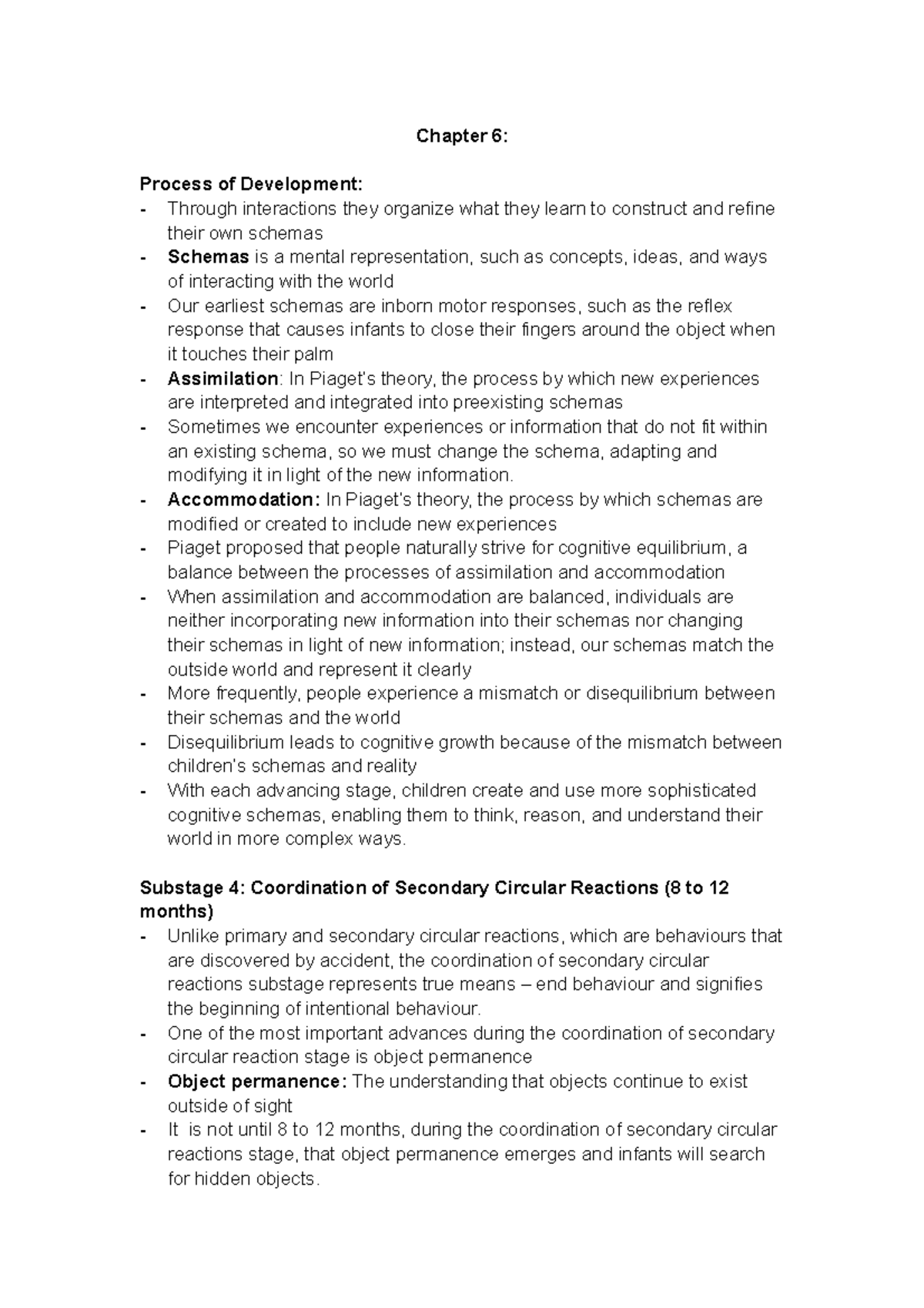 FMST210 Chapter 6 and 7 Notes - Chapter 6: Process of Development ...
