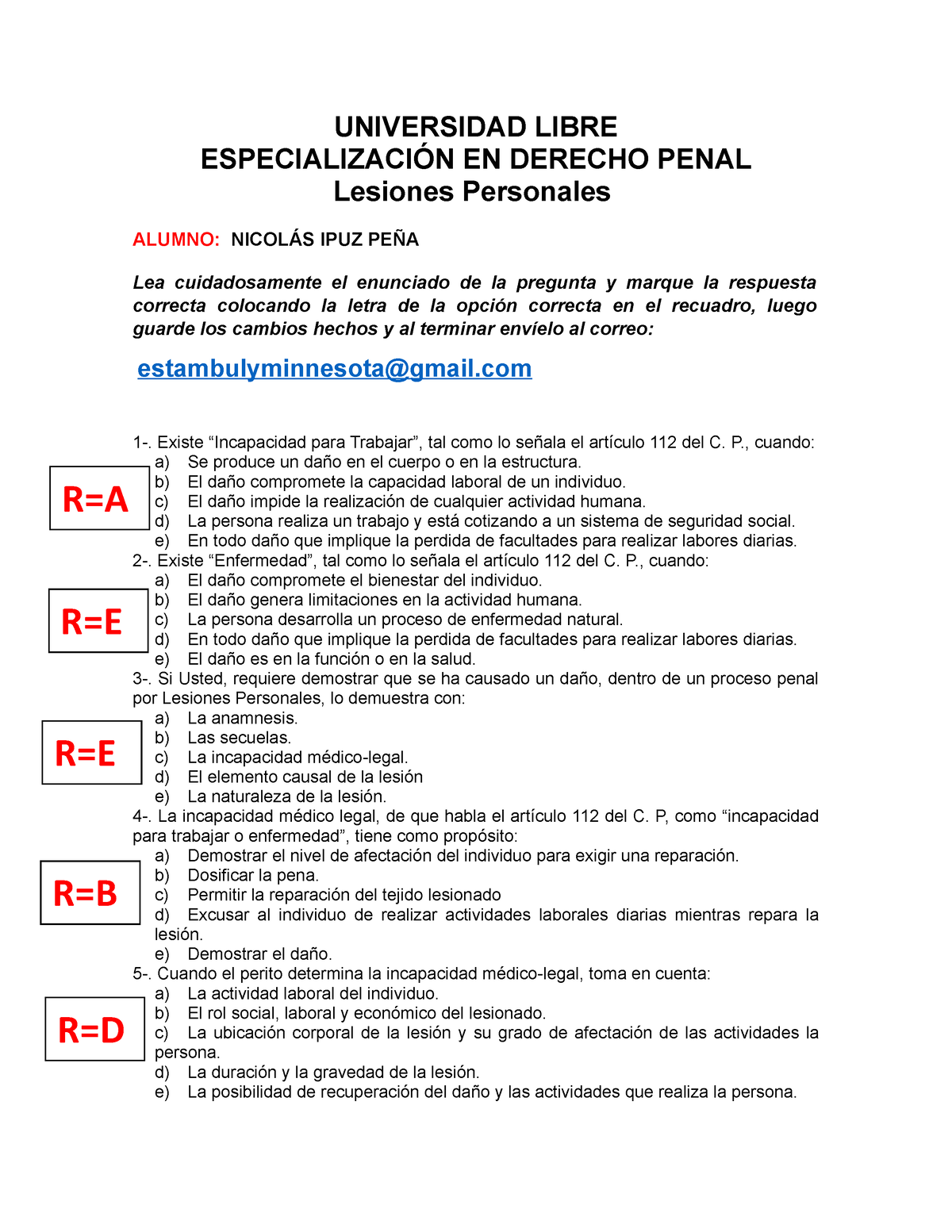 Parcial DE Lesiones Personales Virtual - UNIVERSIDAD LIBRE ...