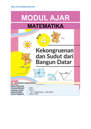 Modul AJAR Matematika Kelas 5 FASE C - V Modulguruku/ MODUL AJAR PE ...