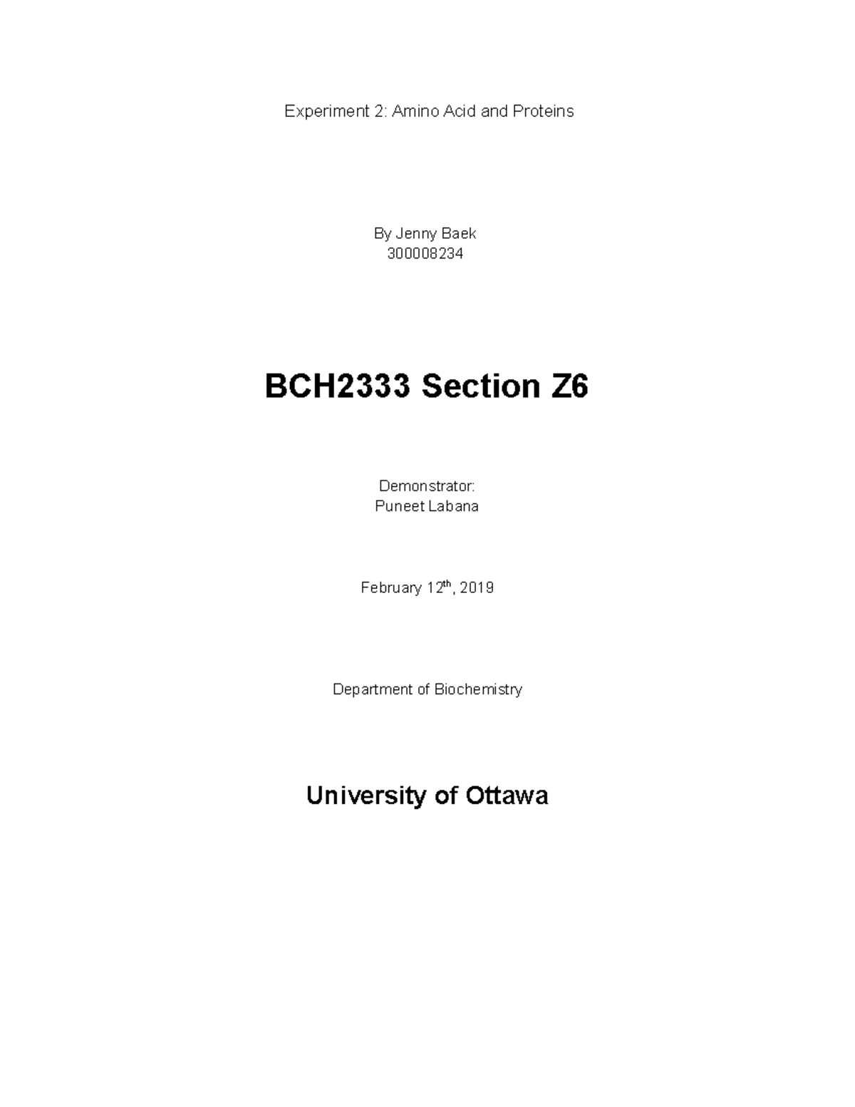 Experiment 2Amino acid and proteins Experiment 2 Amino Acid and