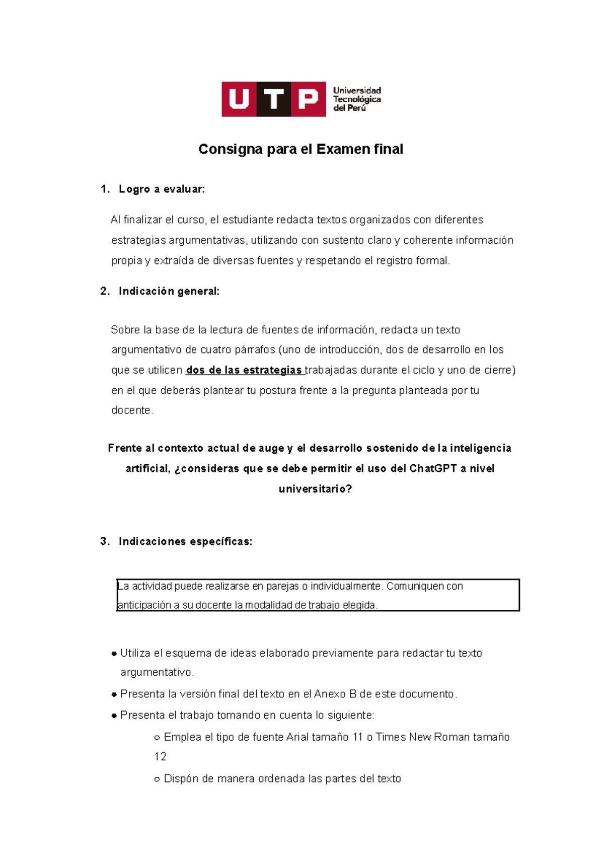 Examen+Final+Redacci%C3%B3n+de+Textos - Consigna para el Examen final 1 ...