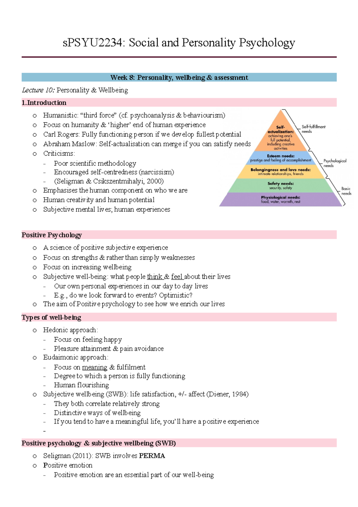 PSYU2234 Final Exam Notes - PSYU2234 - MQ - Studocu