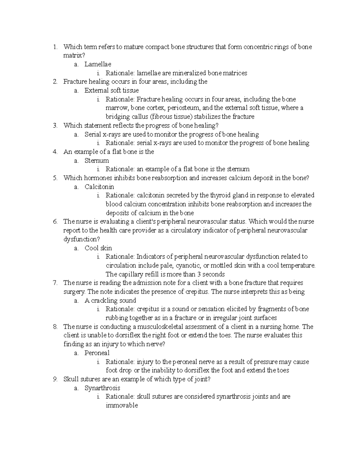 practice questions - Which term refers to mature compact bone ...