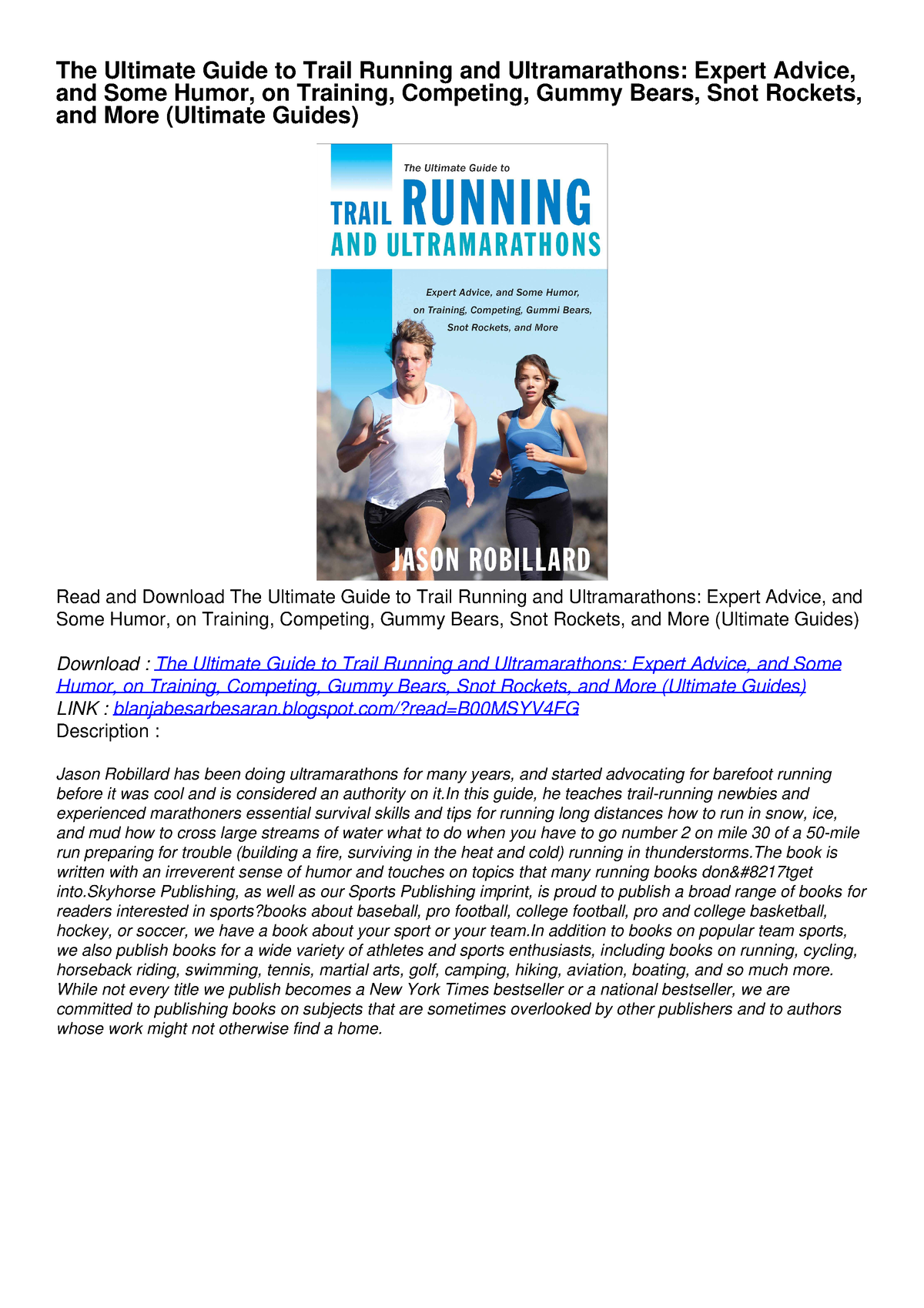 [PDF] DOWNLOAD FREE The Ultimate Guide To Trail Running And ...