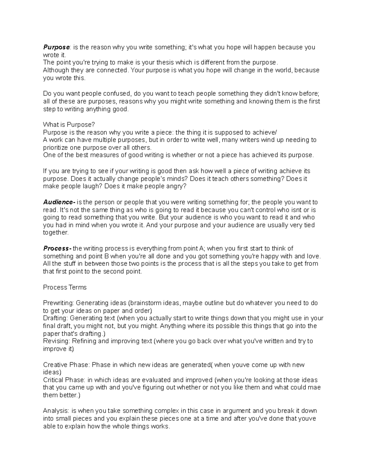 Com and rhetoric notes 1 - Purpose: is the reason why you write ...