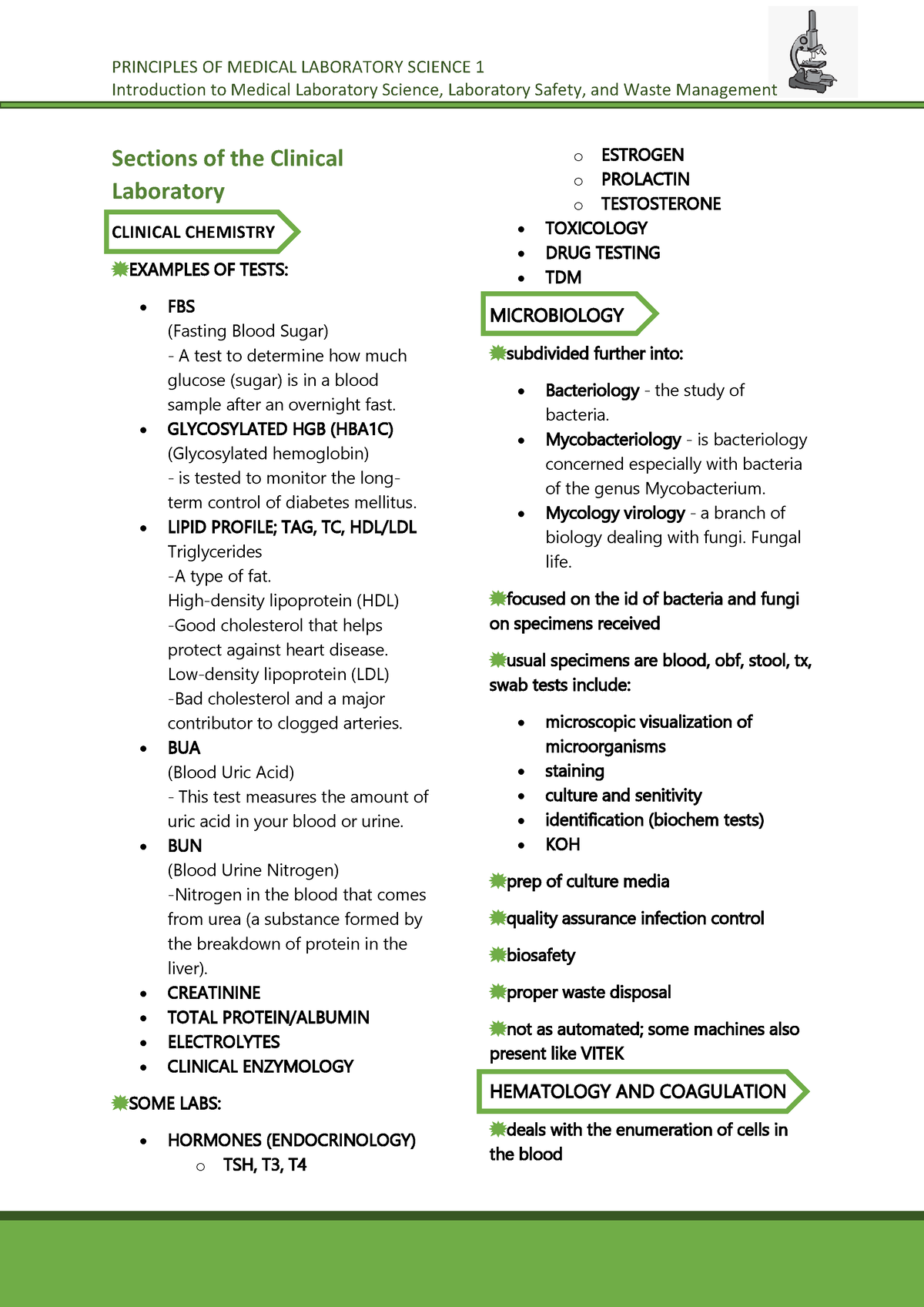 3 Sections of the Clinical Laboratory - Introduction to Medical ...