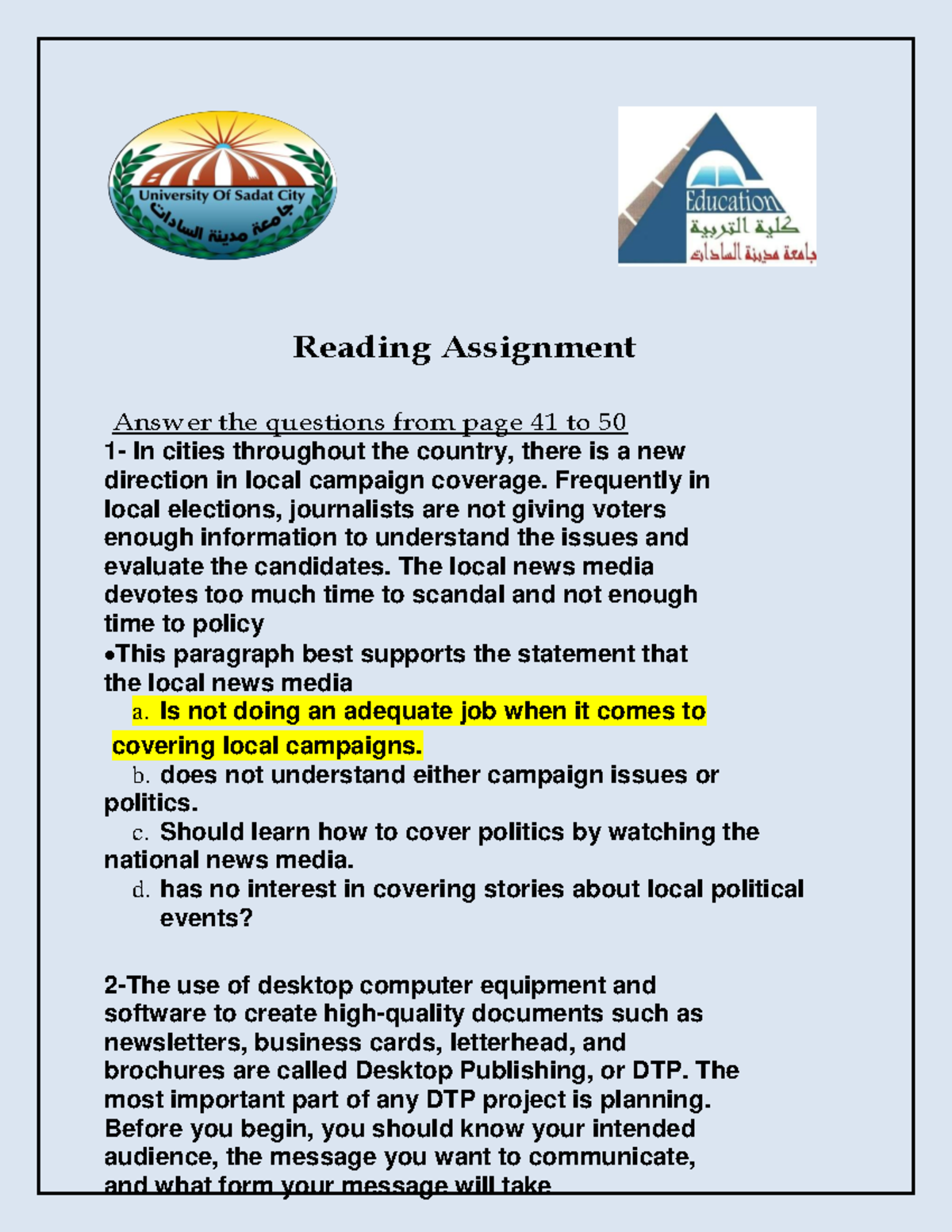 520 Page Reading Assignment Dont Panic Read This - ke5hikt