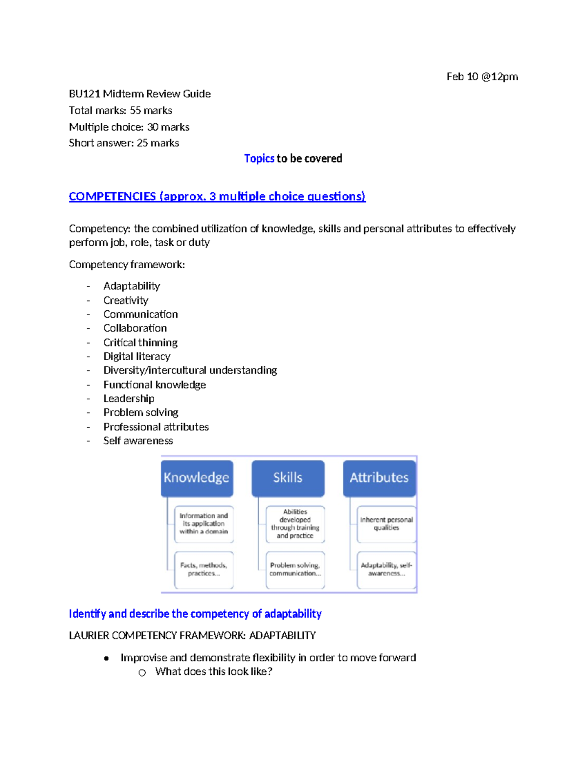 BU121 midterm study guide - Feb 10 @12pm BU121 Midterm Review Guide ...