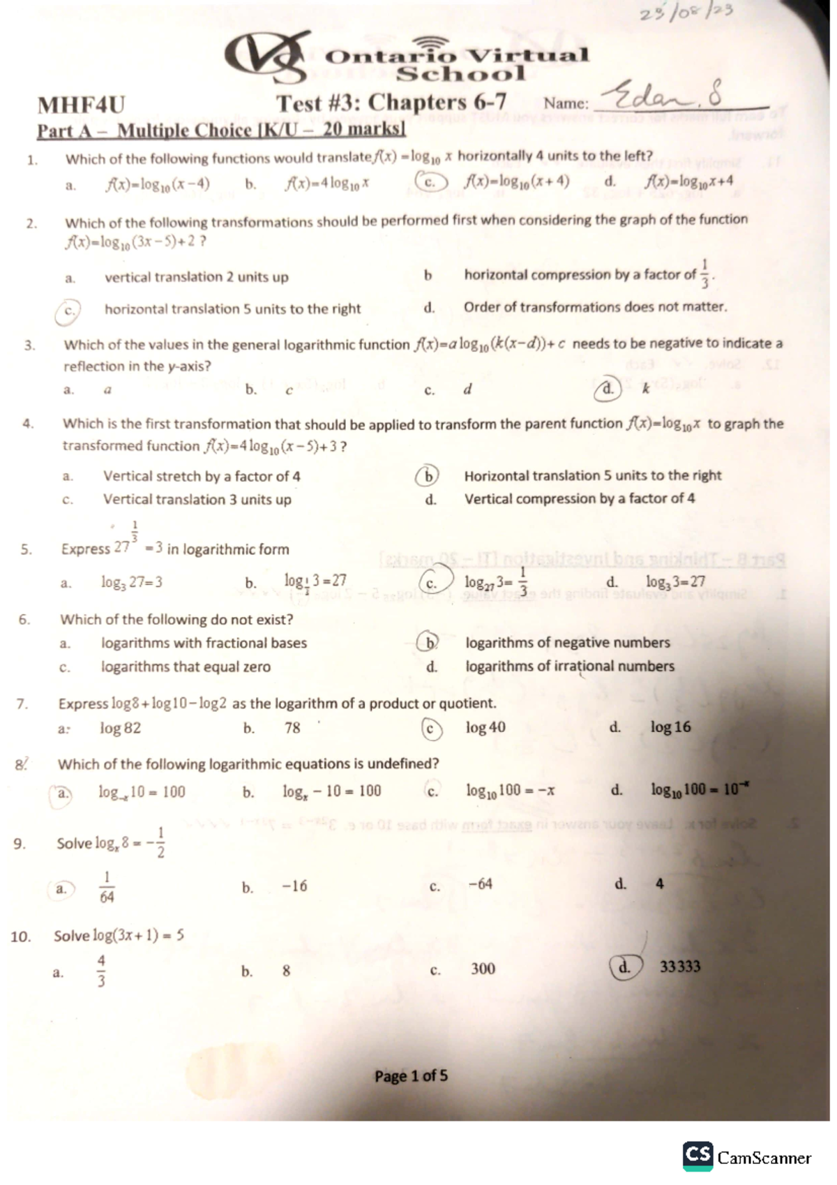 Math Test 3 - OVS Test #3, not 100% correct - Studocu