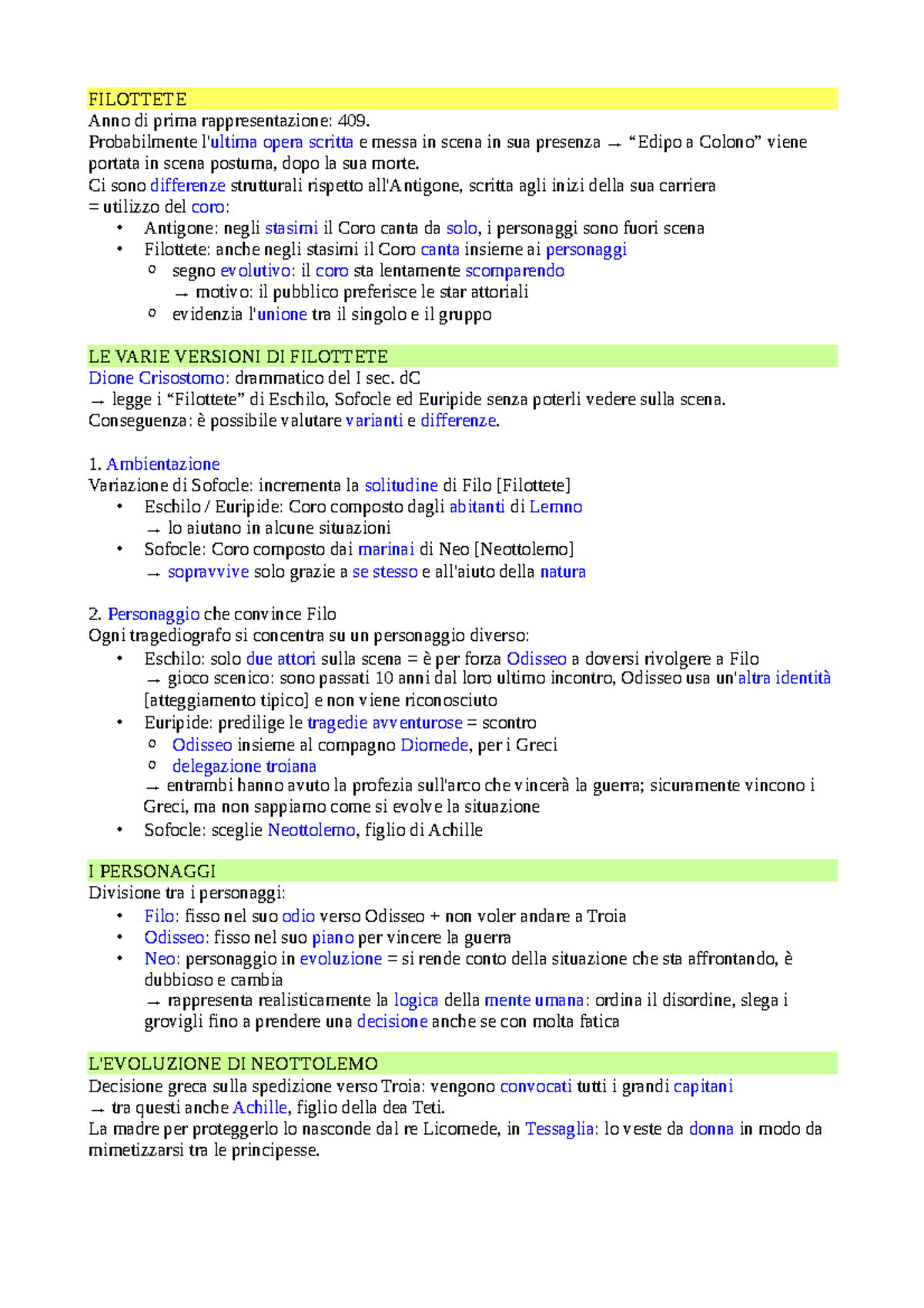 Filottete spiegazione FILOTTETE Anno di prima rappresentazione 409