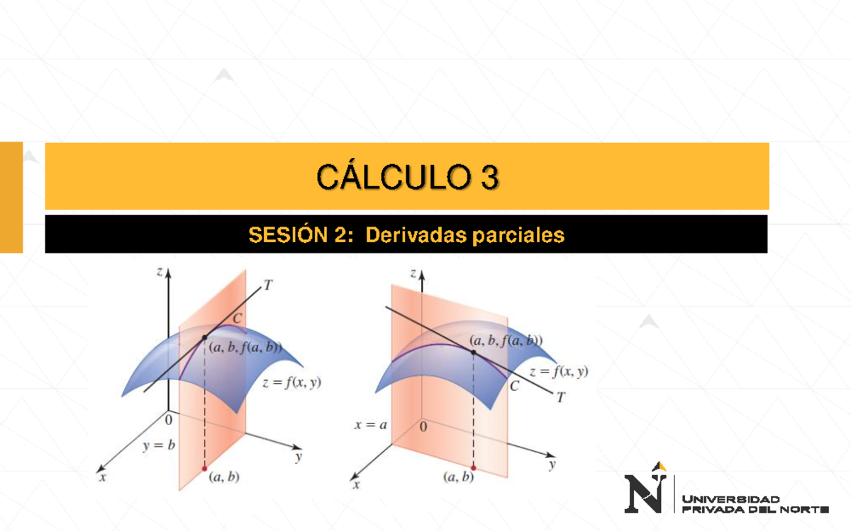 S2 Derivadas parciales, plano tangente y recta normal - CÁLCULO 3