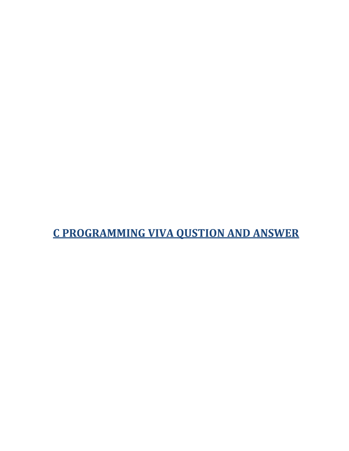 programming for problem solving viva questions and answers