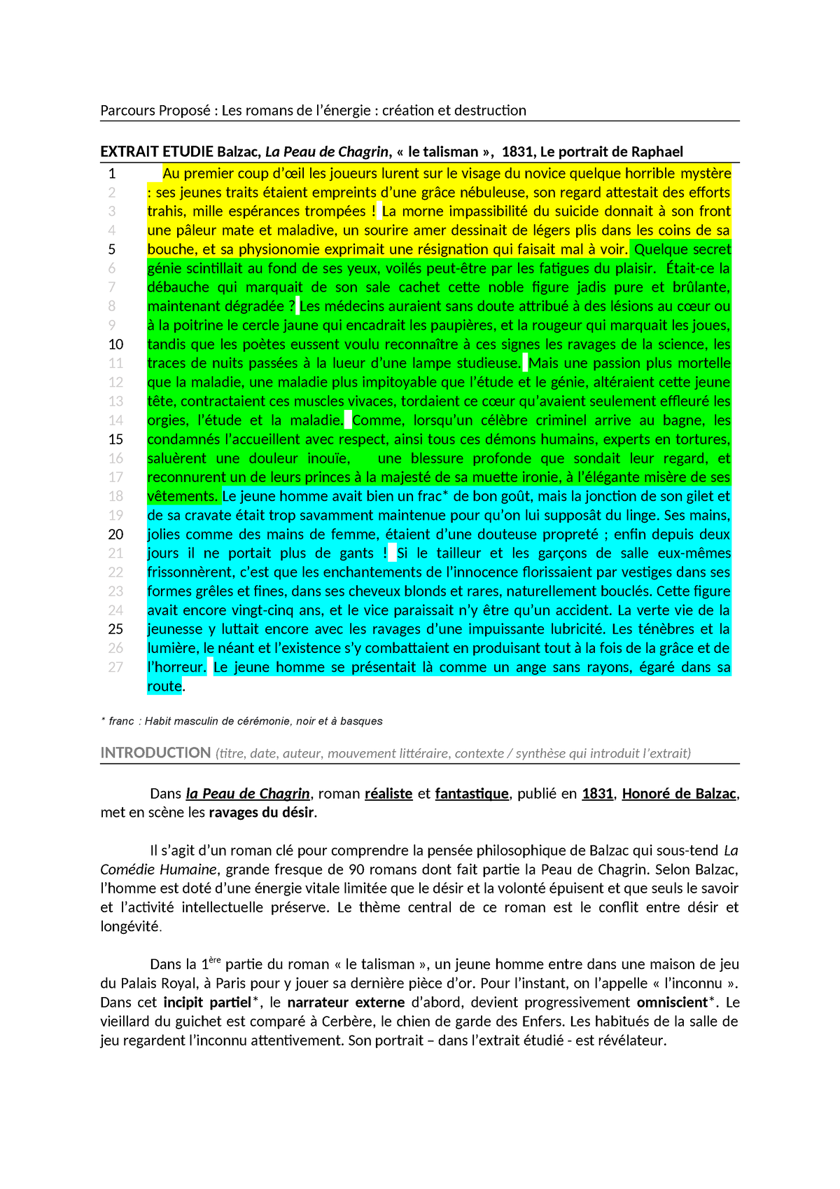 la peau de chagrin dissertation plan