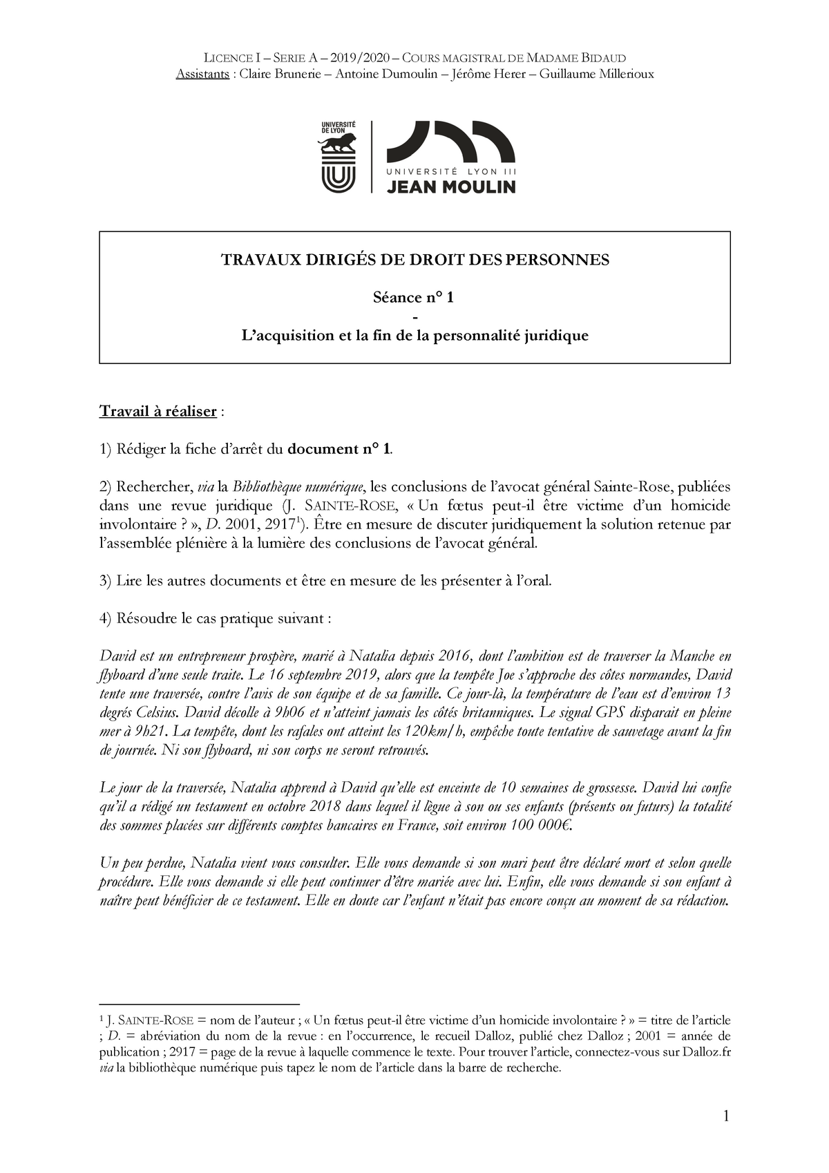 Fiche N° 1 - Acquisition Et Fin De La Personnalité Juridique ...