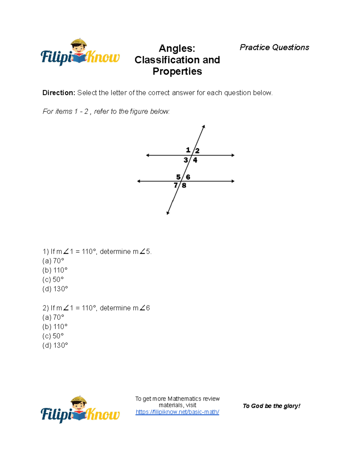 Angles-Practice-Questions - Accountancy, Business, and Management ...