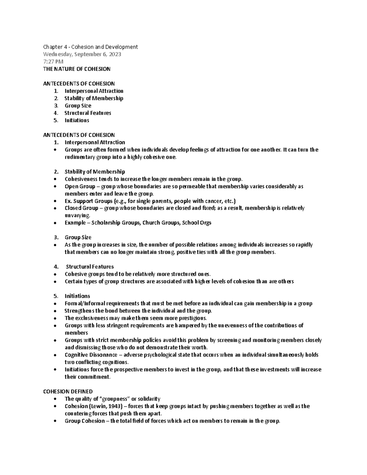 Chapter 4 - Cohesion and Development - Chapter 4 - Cohesion and ...