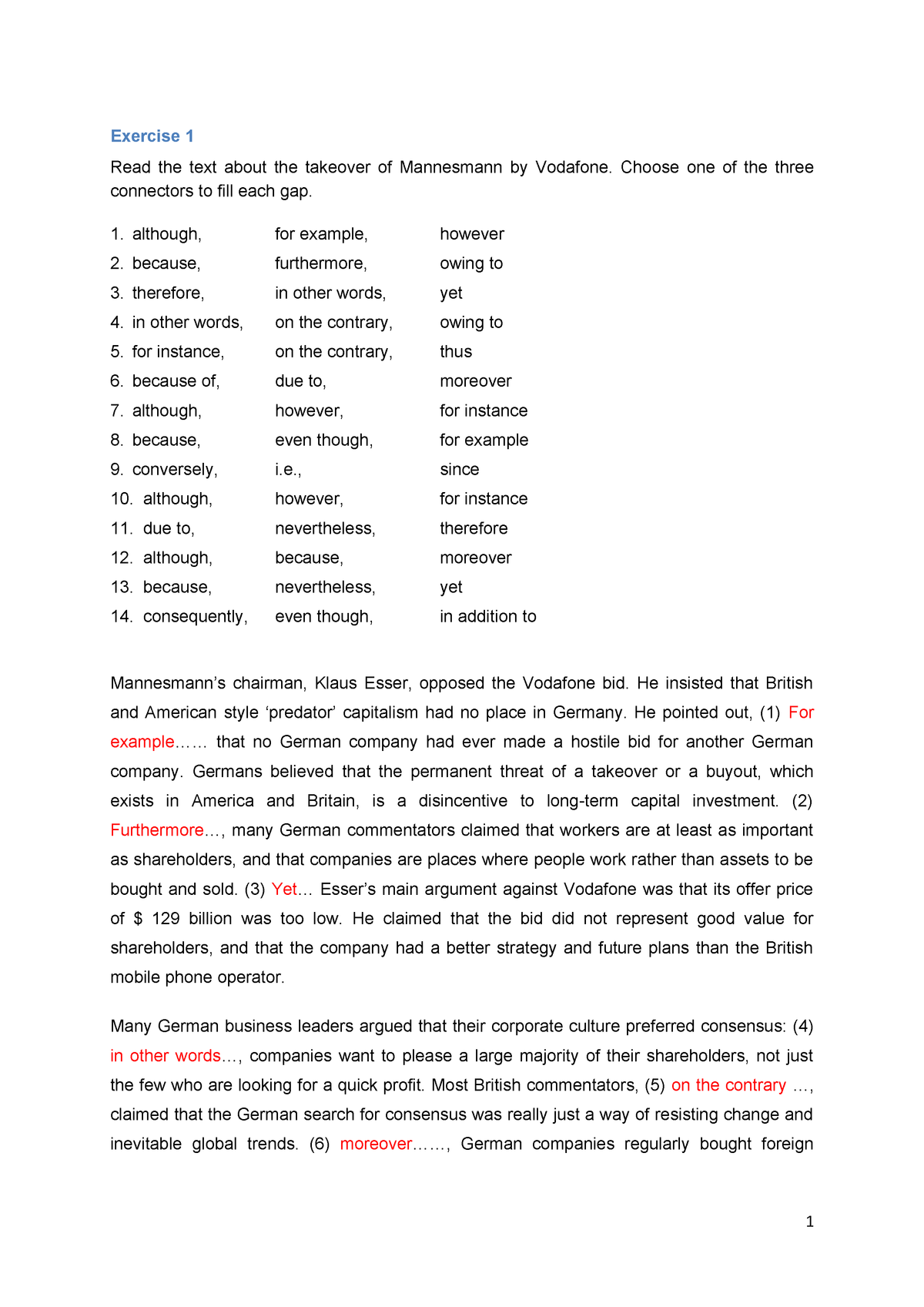 1415 1rp Fv Writing 2 Conjunctions And Connectors Engels Studocu