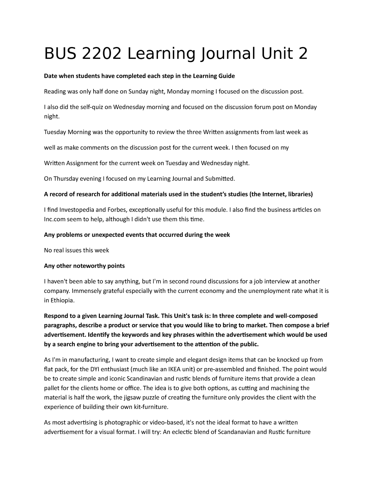 BUS 2202 Learning Journal Unit 2 - BUS 2202 Learning Journal Unit 2 ...