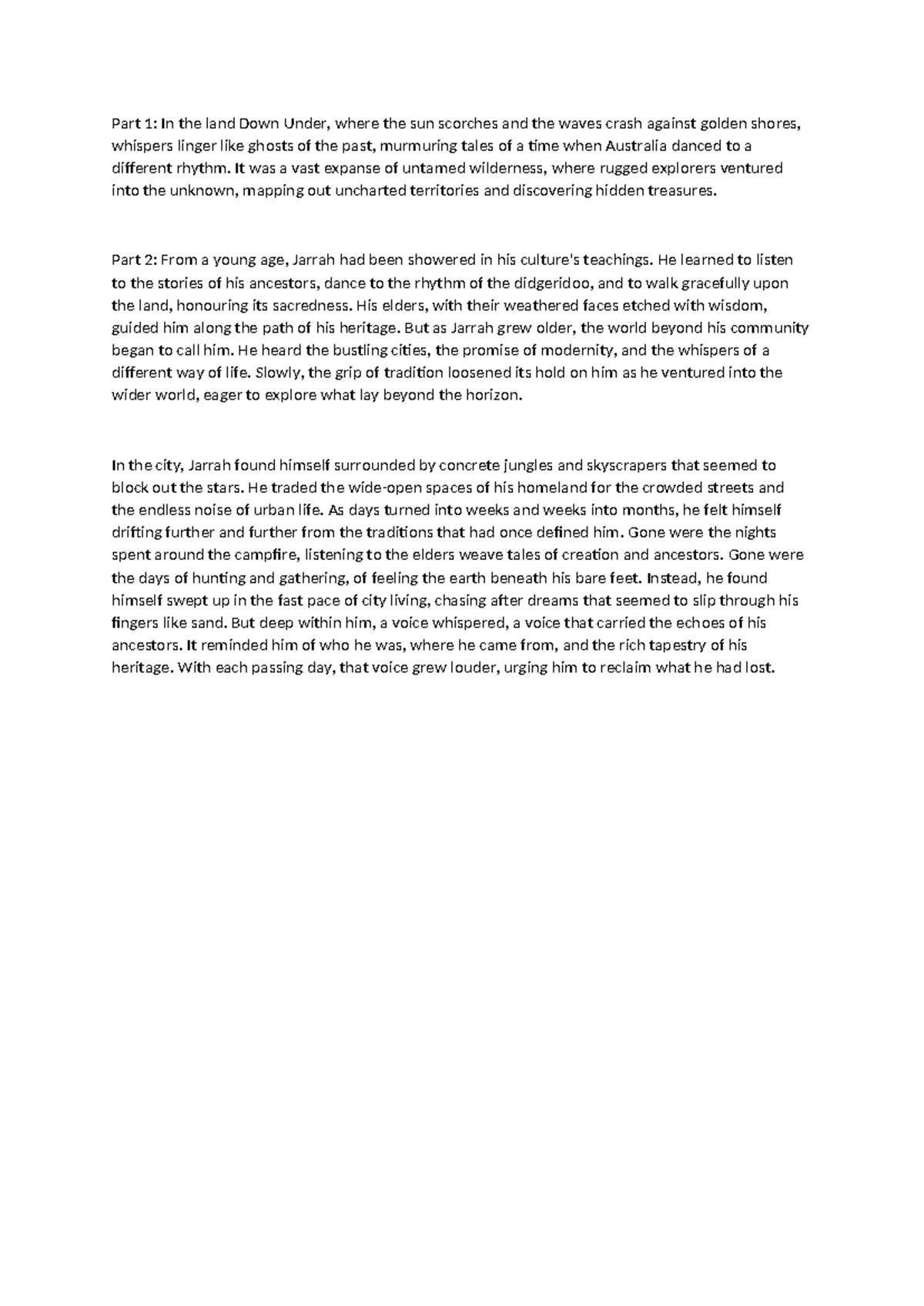 In the land Down Under Practice module c question and response Part