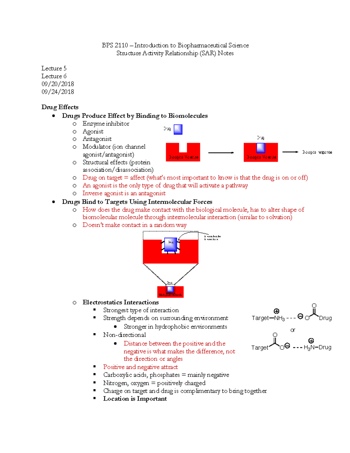 Topic 3 -Structure Activity Relationship (SAR) Notes Pdf - BPS 2110 ...