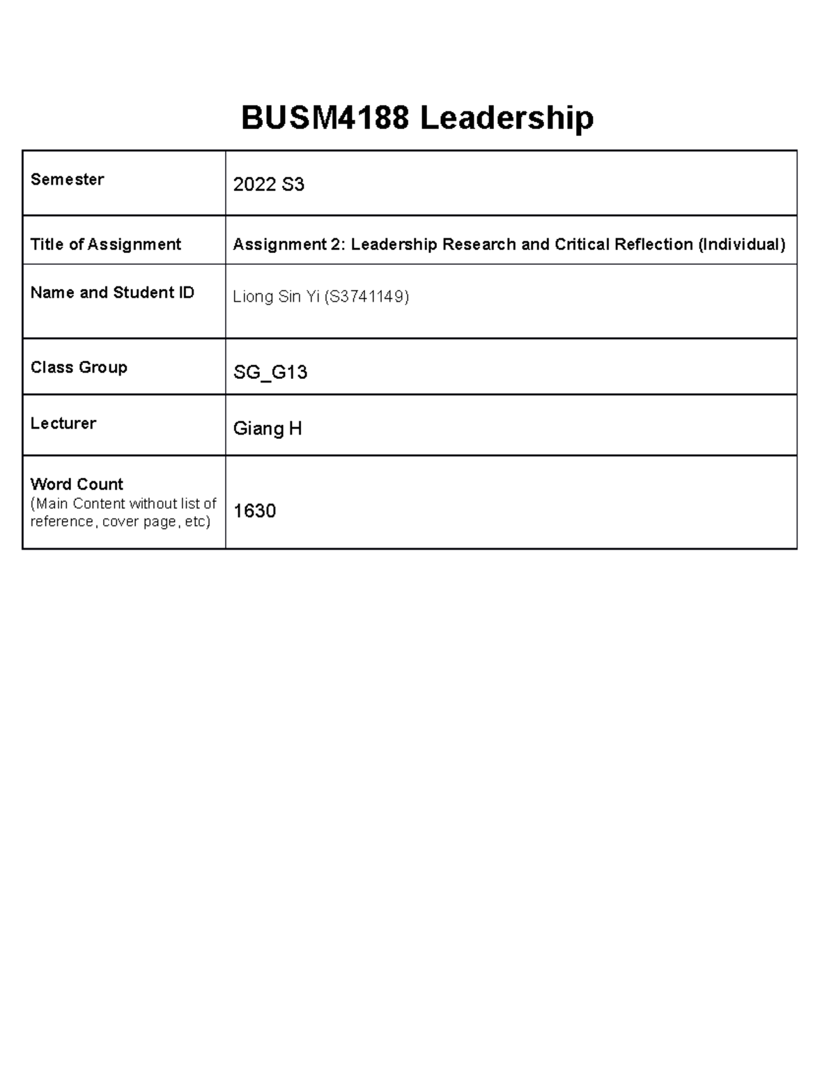 Liong Sin Yi - Leadership Research and Critical Reflection-3 (1)-1 ...