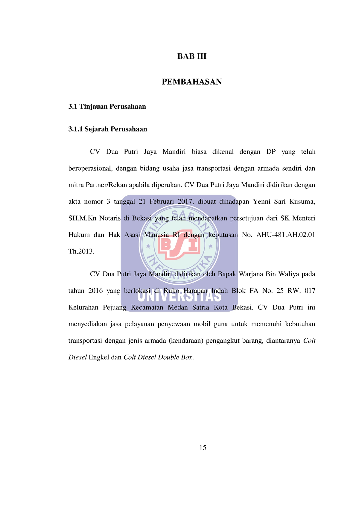 File 11-Bab-III-Pembahasan - BAB III PEMBAHASAN 3 Tinjauan Perusahaan 3 ...