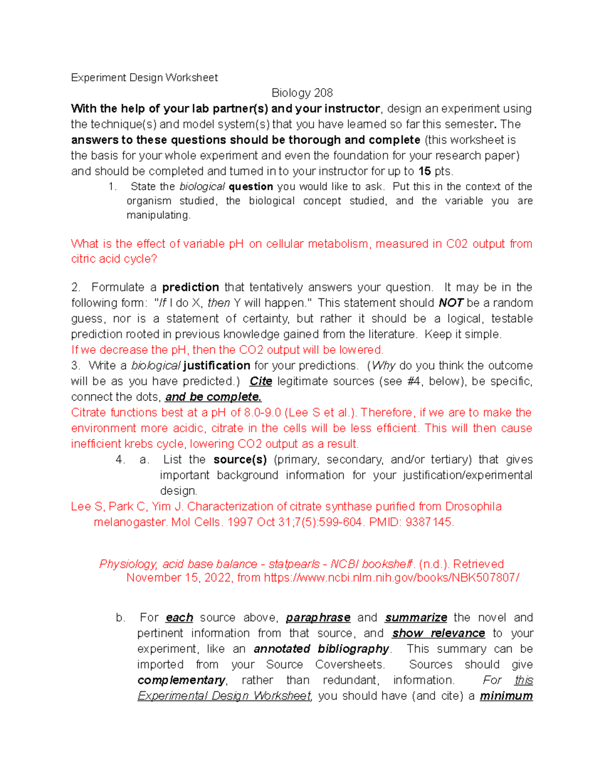 biology experimental design multiple choice questions