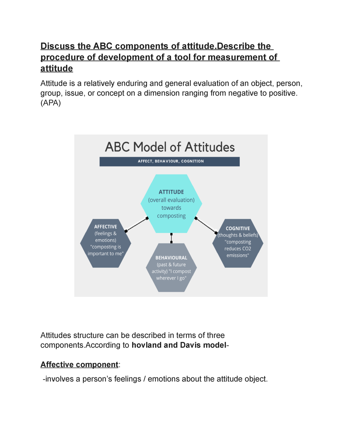 Discuss The Abc Components Of Attitude - (apa) Attitudes Structure Can 