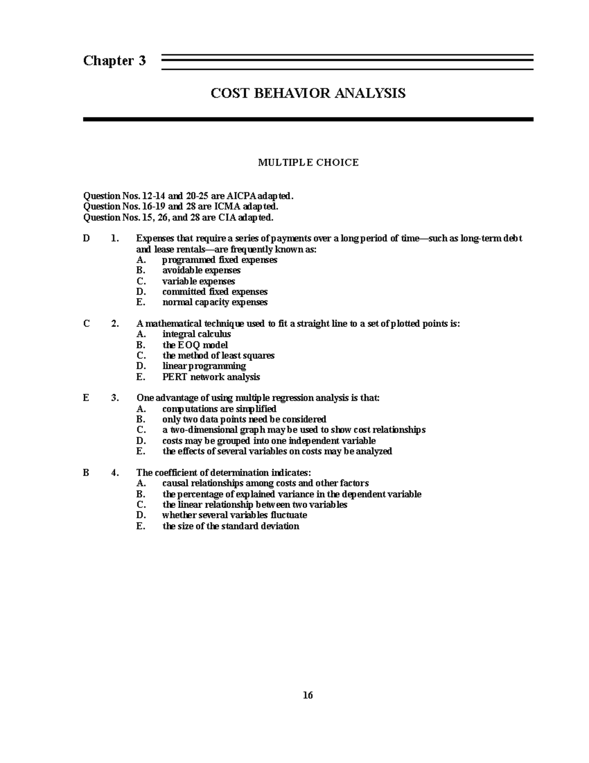 Toaz cost behavior analysis cost behavior analysis - Chapter 3 COST ...