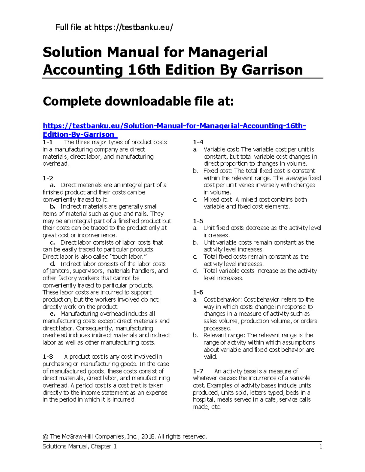 Solution Manual for Managerial Accounting - Full file at testbanku ...