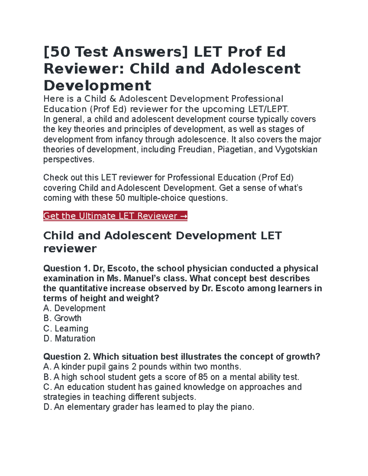 experimental study about child and adolescent development