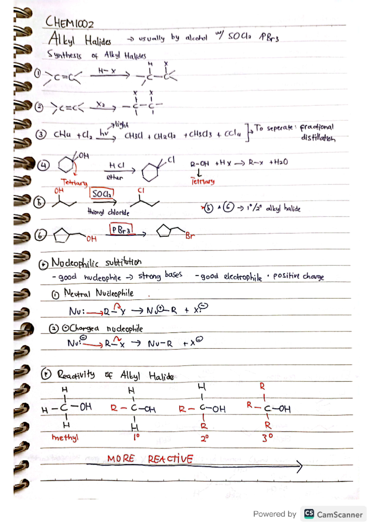 Alkyl halides - summary from lecture notes - CHEM1002 - UWA - Studocu