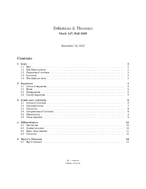 Lecture Notes 137 Preview - MAT137 Lecture Notes c Tyler Holden, 2014 ...