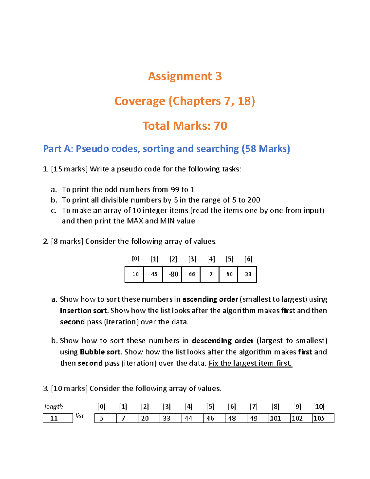 Assignment 3 - Ass3 - Assignment 3 Coverage (Chapters 7, 18 ) Total ...