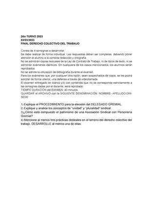 Derecho Colectivo Preguntas- Mirar ESTA - DERECHO COLECTIVO PREGUNTAS 1 ...