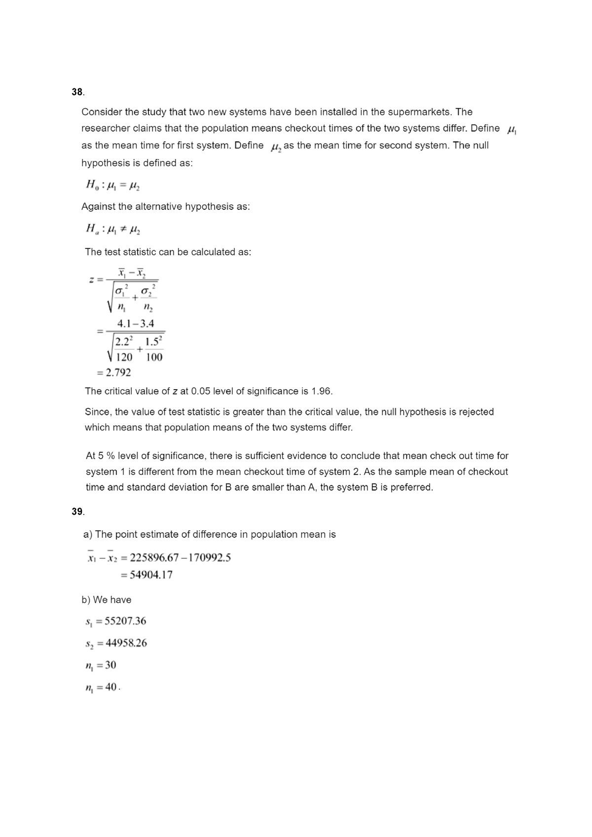 Homework 7 - VVVVVVVVVVVVVVVVVV - 40. a. 42. a. b. 43. a. State the ...