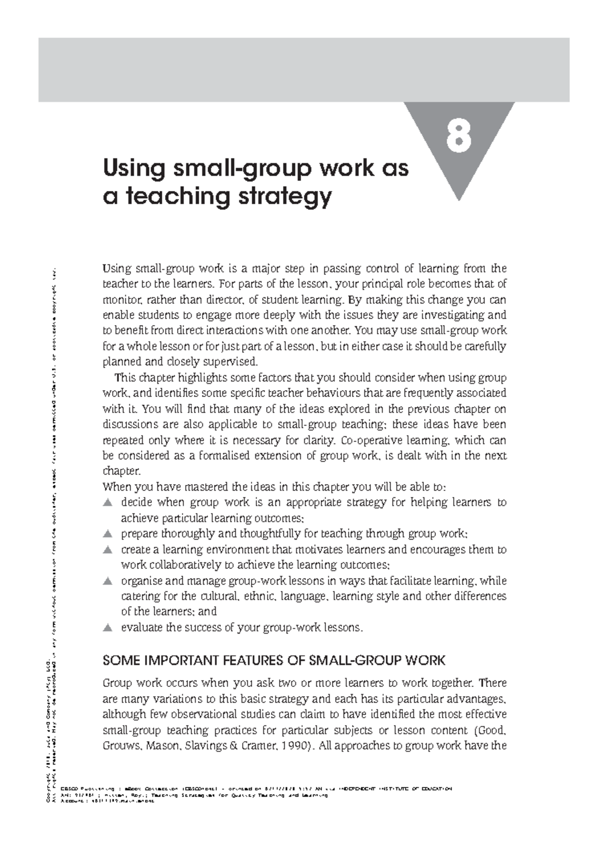 Chapter 8 Small Group Work 8 Using Small group Work As A Teaching 