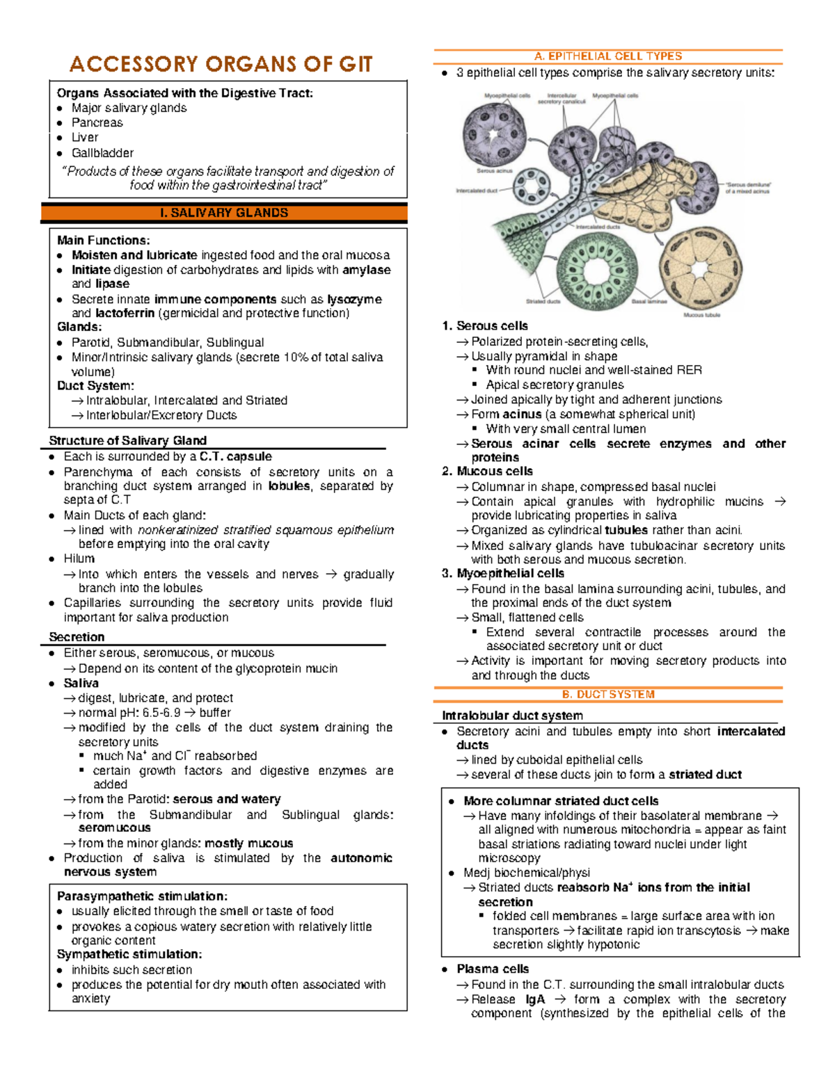 Accessory organs of GIT ACCESSORY ORGANS OF GIT Organs Associated