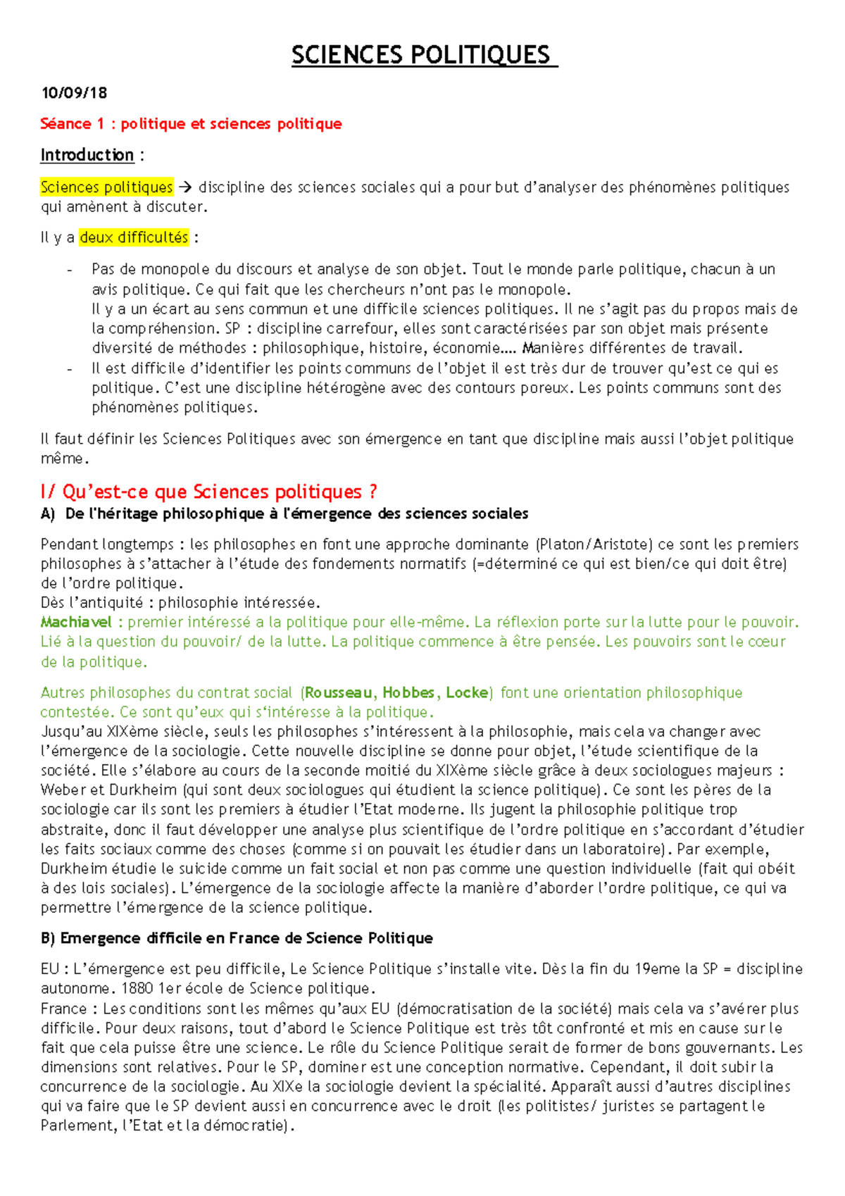 Chapitre 1 - Cours de Madame MAZEAUD - SCIENCES POLITIQUES 10/09 ...
