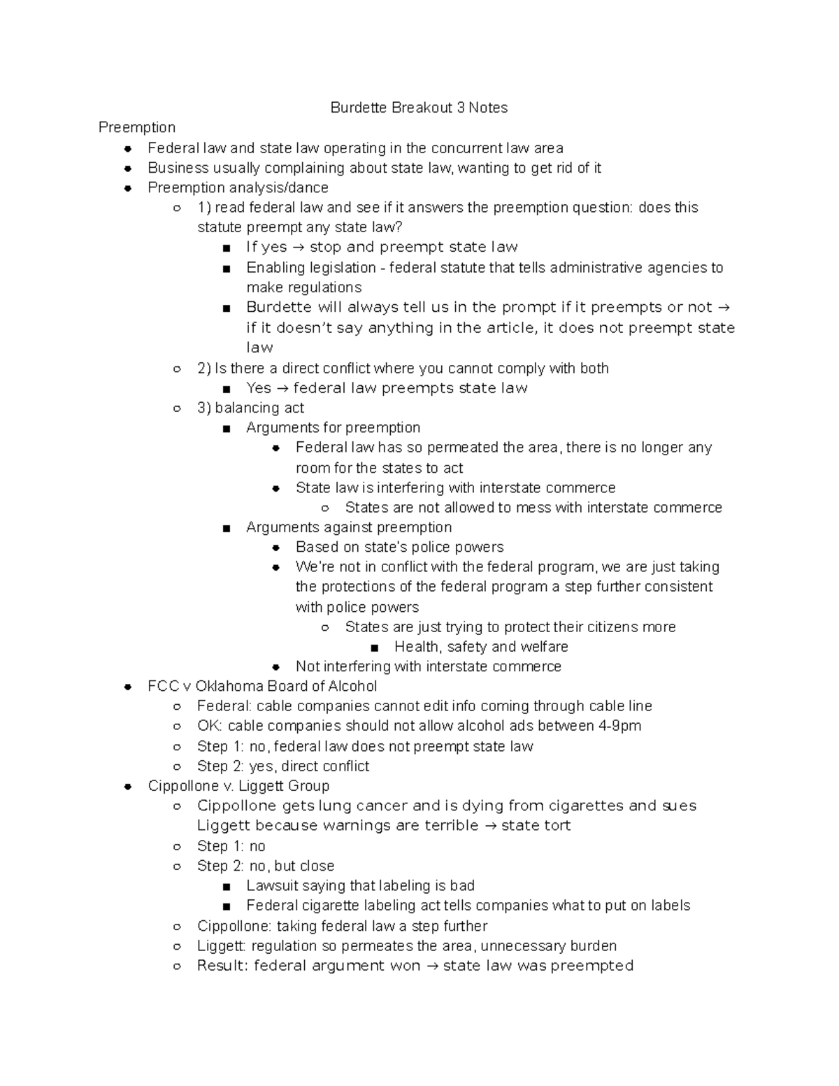 Burdette Breakout 3 Notes Burdette Breakout 3 Notes Preemption